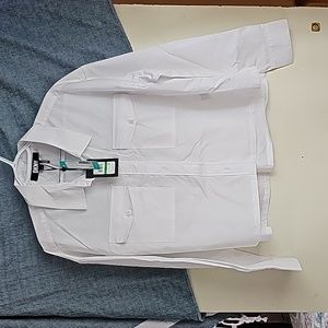 DKNY boxy white button up